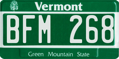 VT license plate BFM268