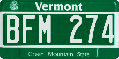 VT license plate BFM274