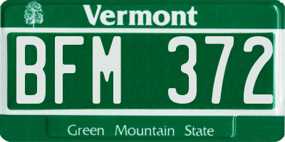 VT license plate BFM372