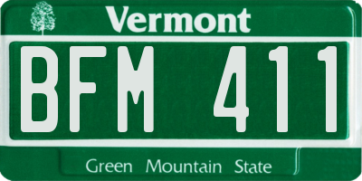 VT license plate BFM411