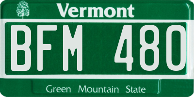 VT license plate BFM480