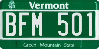 VT license plate BFM501