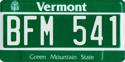 VT license plate BFM541