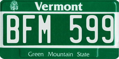 VT license plate BFM599