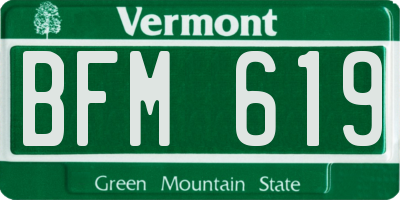 VT license plate BFM619