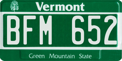 VT license plate BFM652