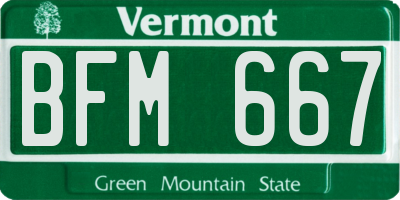 VT license plate BFM667