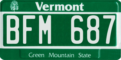VT license plate BFM687