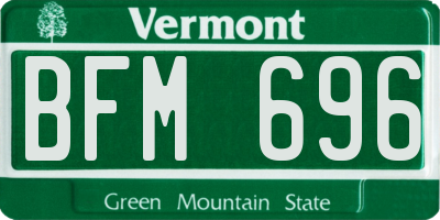VT license plate BFM696
