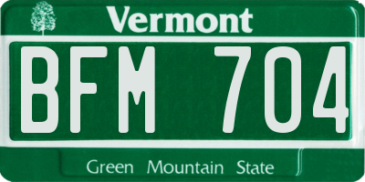VT license plate BFM704