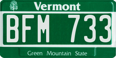 VT license plate BFM733