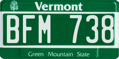 VT license plate BFM738