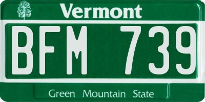 VT license plate BFM739
