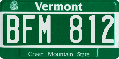 VT license plate BFM812