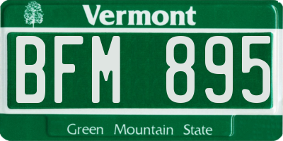 VT license plate BFM895