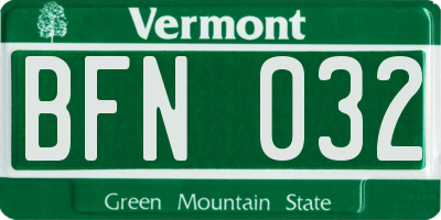 VT license plate BFN032