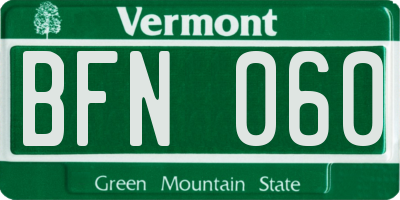VT license plate BFN060