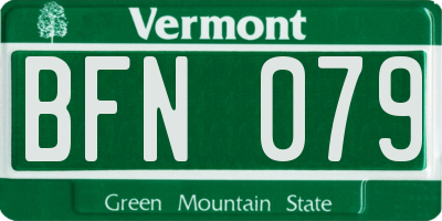 VT license plate BFN079