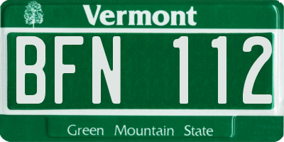 VT license plate BFN112
