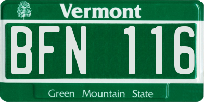 VT license plate BFN116