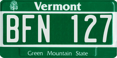 VT license plate BFN127