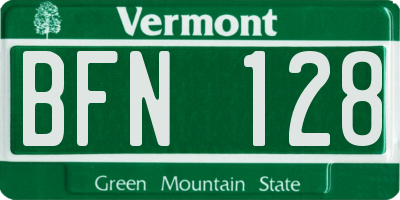 VT license plate BFN128