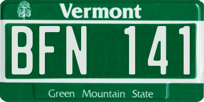 VT license plate BFN141