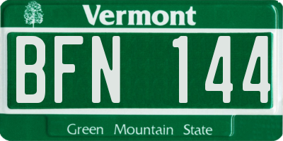 VT license plate BFN144