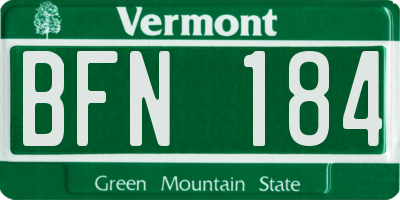 VT license plate BFN184