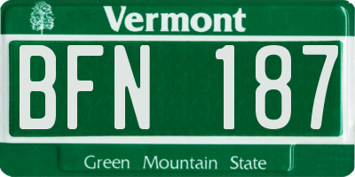 VT license plate BFN187
