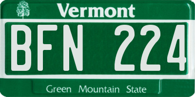 VT license plate BFN224