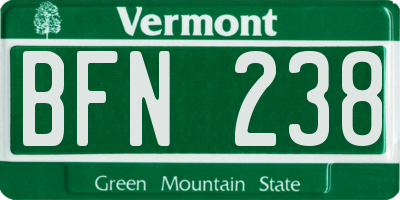 VT license plate BFN238