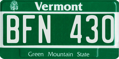VT license plate BFN430
