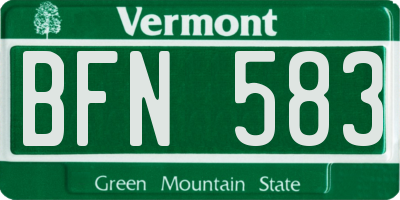 VT license plate BFN583