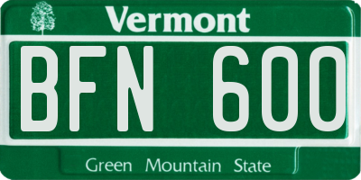 VT license plate BFN600