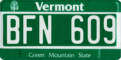 VT license plate BFN609