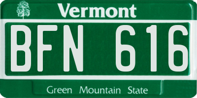 VT license plate BFN616