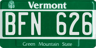 VT license plate BFN626