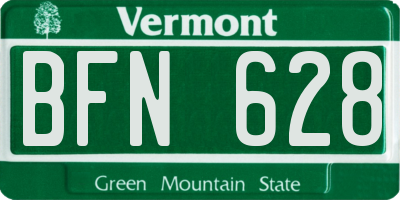 VT license plate BFN628