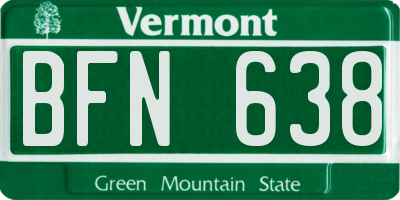 VT license plate BFN638