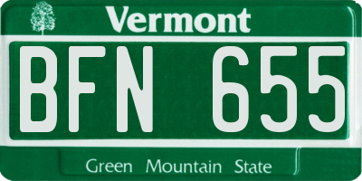 VT license plate BFN655