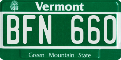 VT license plate BFN660