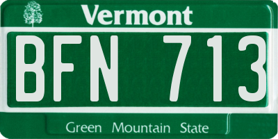 VT license plate BFN713