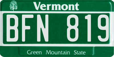 VT license plate BFN819