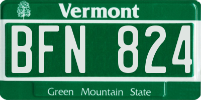 VT license plate BFN824