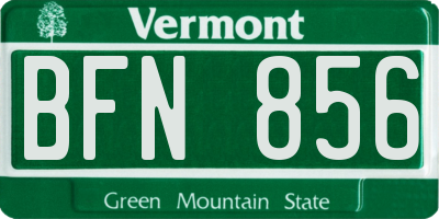 VT license plate BFN856
