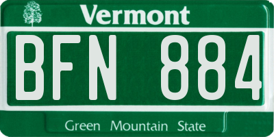 VT license plate BFN884