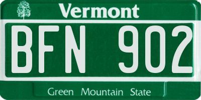 VT license plate BFN902
