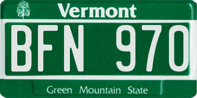 VT license plate BFN970