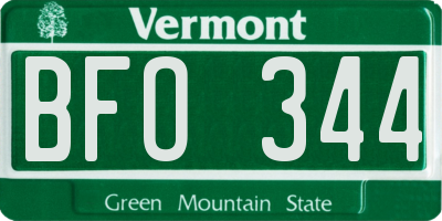 VT license plate BFO344